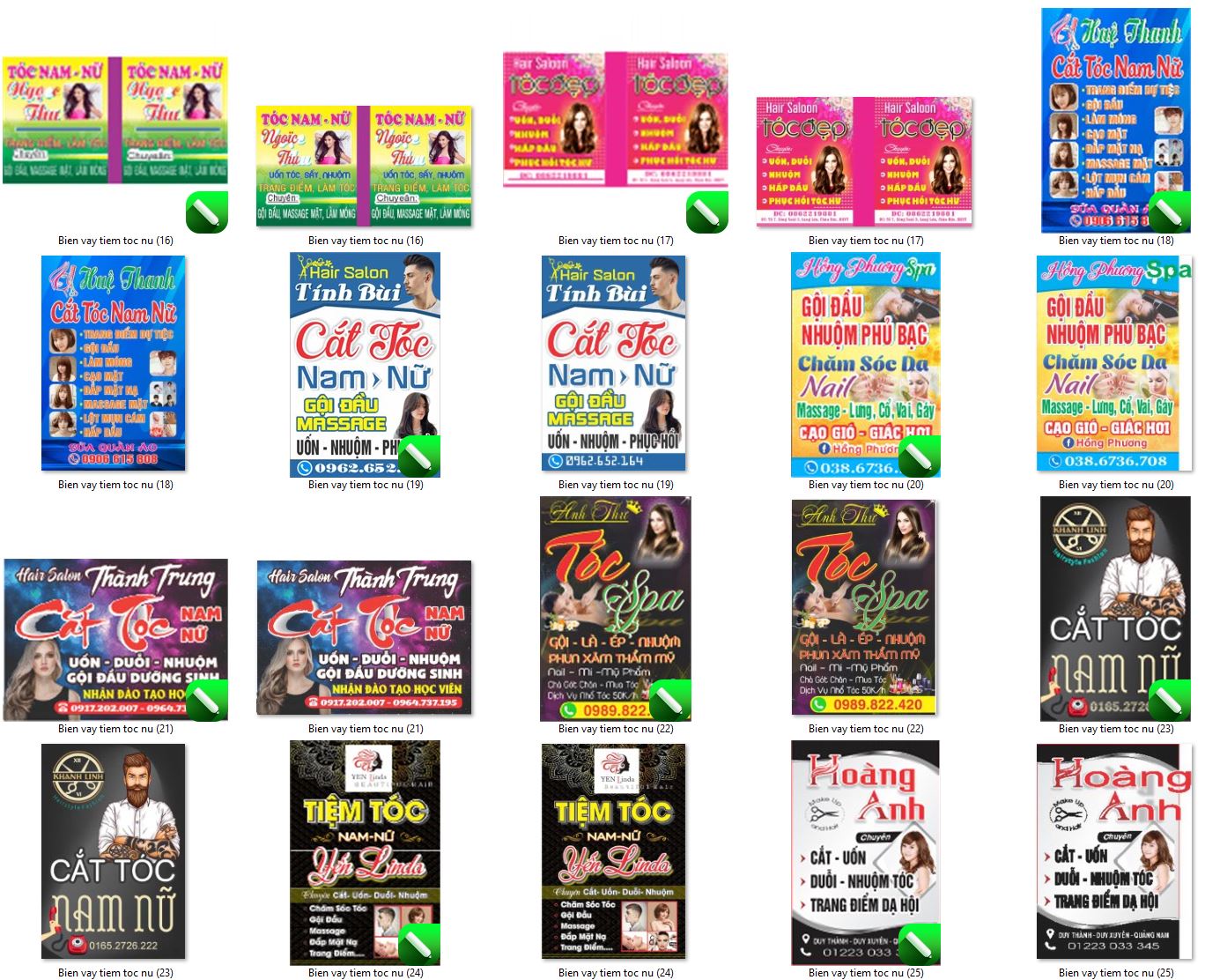 11+ Biển vẫy tiệm tóc nữ