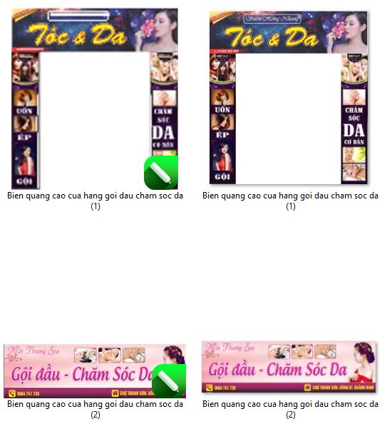 2+ Biển bảng tiệm gội đầu – chăm sóc da