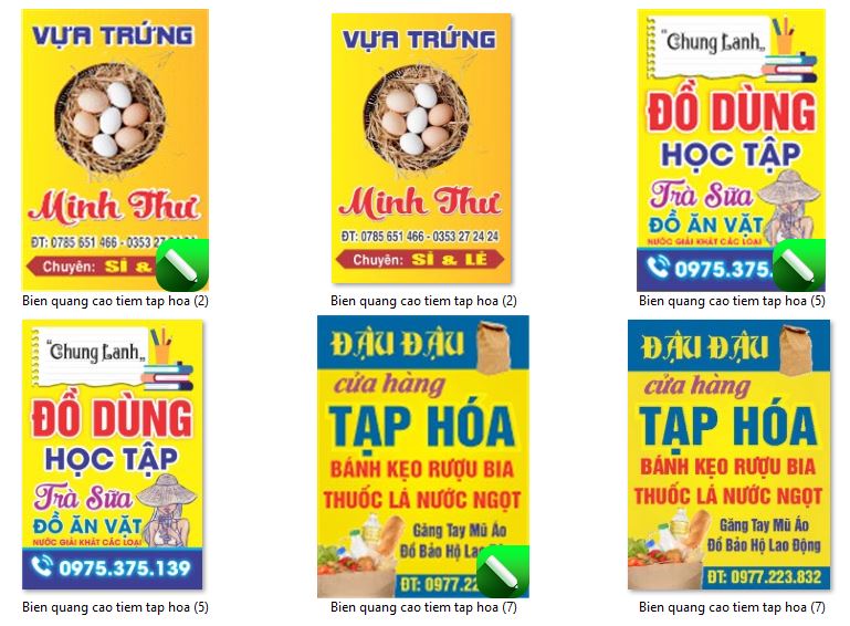 3+ Biển hộp tiệm tạp hóa