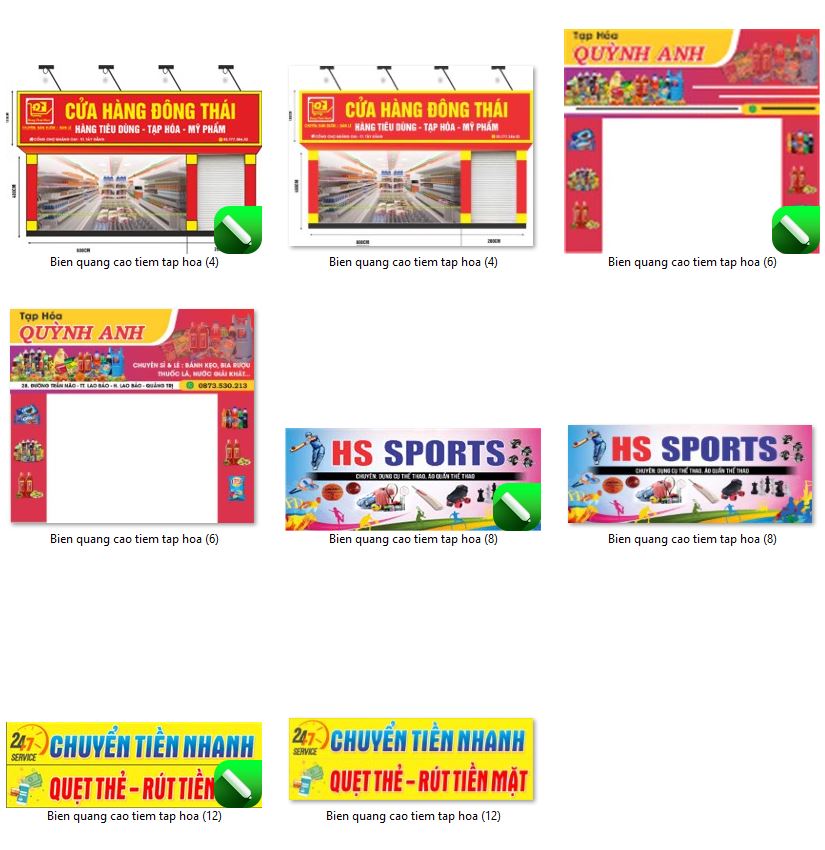 4+ Biển bảng tiệm tạp hóa