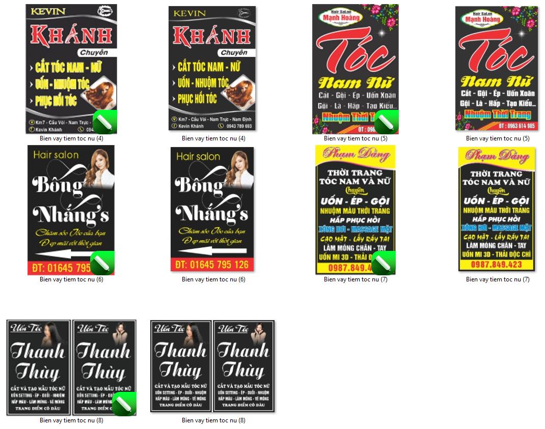 5+ Biển vẫy cửa hàng tóc nữ