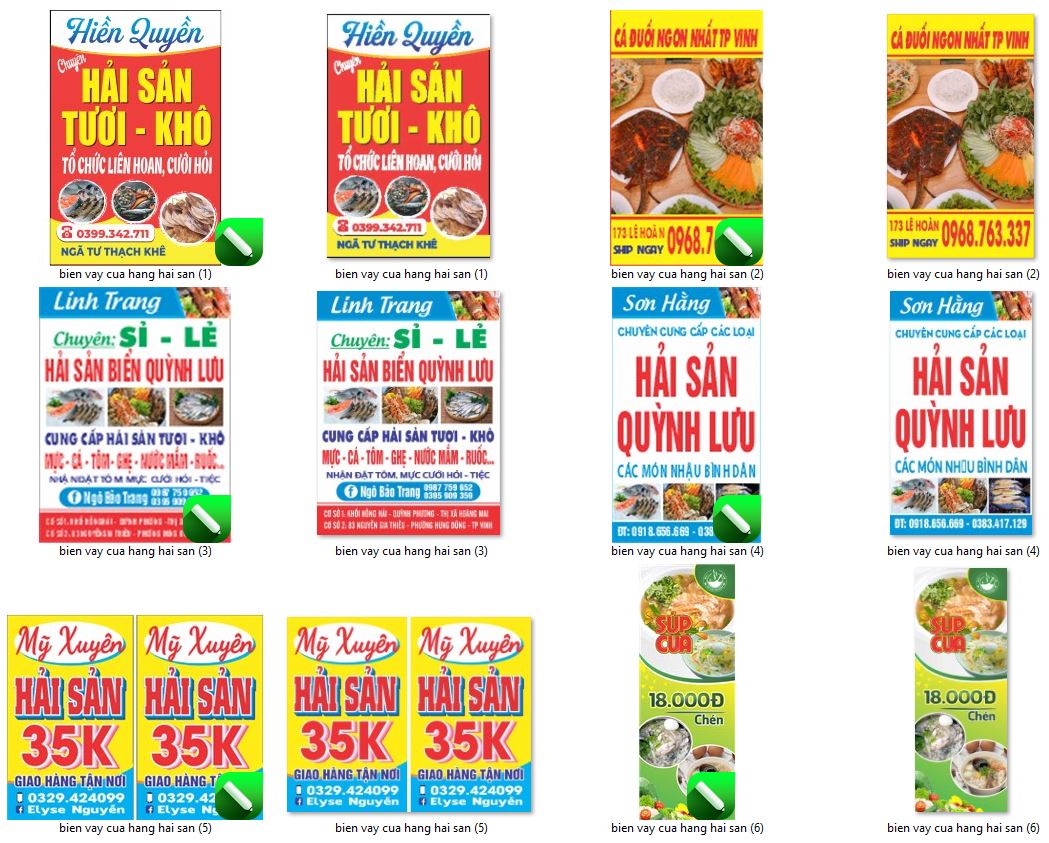 6+ Biển hộp – biển vẫy cửa hàng hải sản