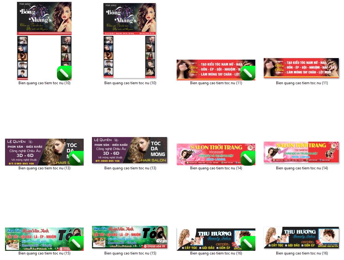6+ Biển quảng cáo tiệm tóc nữ