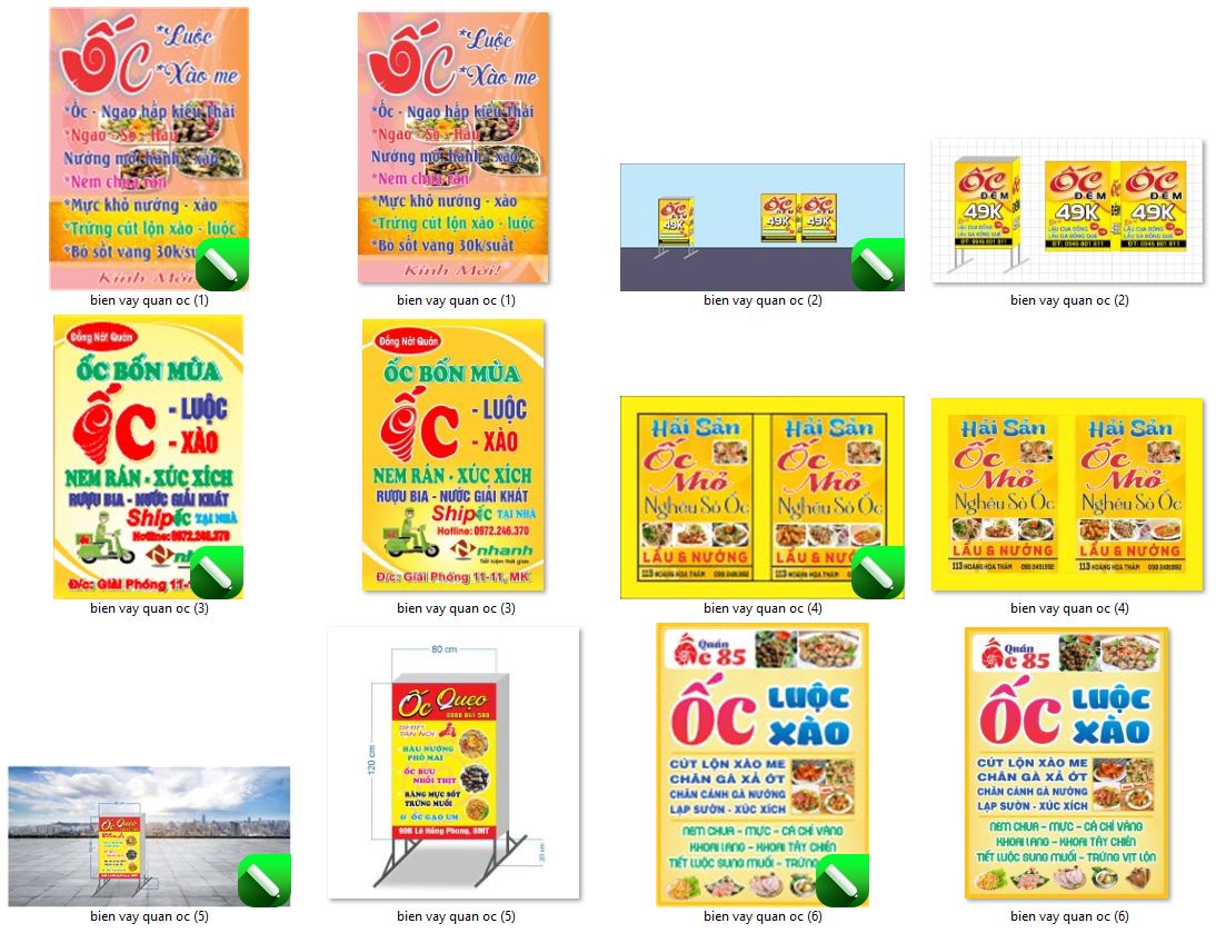 6+ Biển vẫy – biển hộp quán ốc