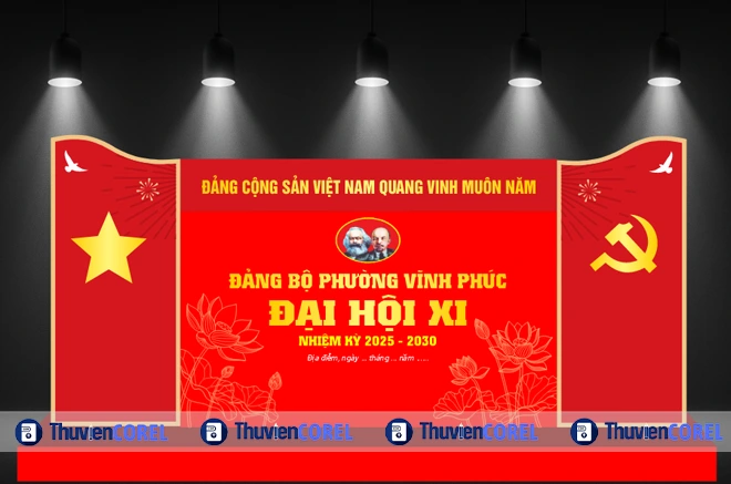 Backdrop Đại Hội Đảng Đẹp 