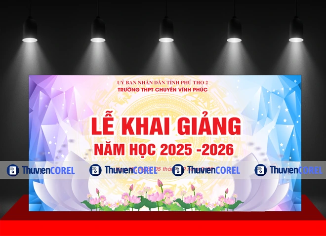 Backdrop Khai Giảng Năm Học Mới – File Vector Corel Đẹp