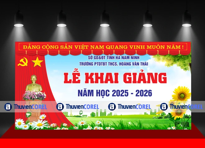 Backdrop Khai Giảng – File Vector Corel Chuẩn In