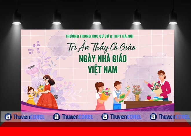 Backdrop Ngày Nhà Giáo Việt Nam – File Vector Đẹp