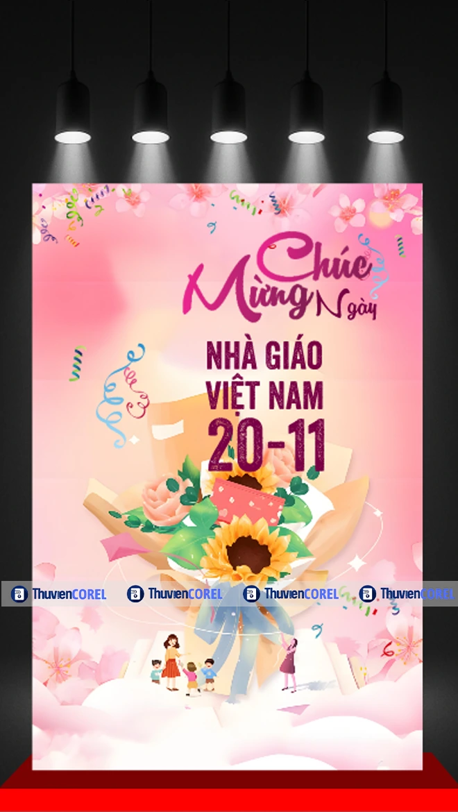 Poster 20/11 Ngày Nhà Giáo Việt Nam file Corel
