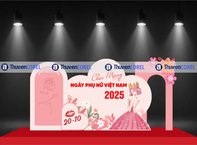 Backdrop checkin ngày Phụ Nữ Việt Nam 20/10 – tôn vinh phái đẹp rực rỡ