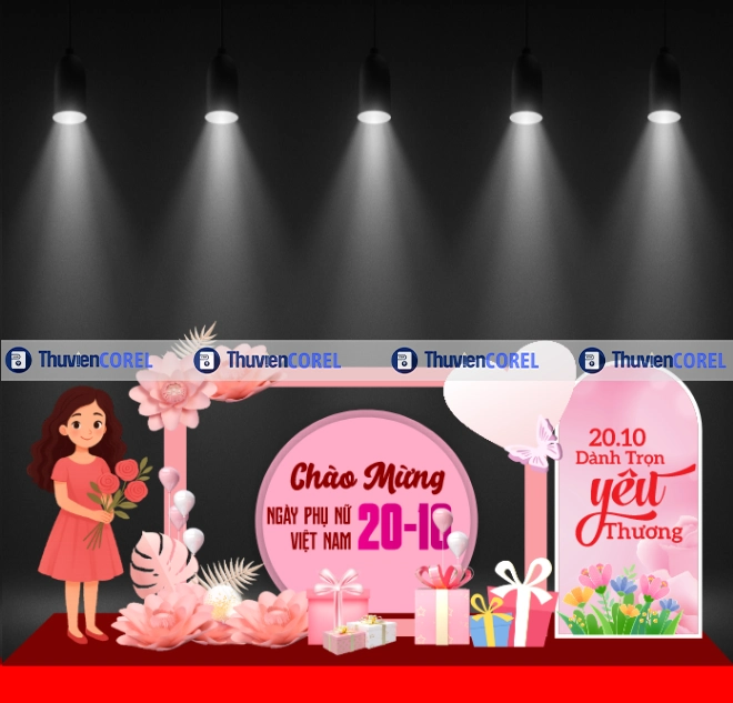 Background chào mừng Ngày 20/10 chuẩn in – Tôn vinh vẻ đẹp phụ nữ Việt