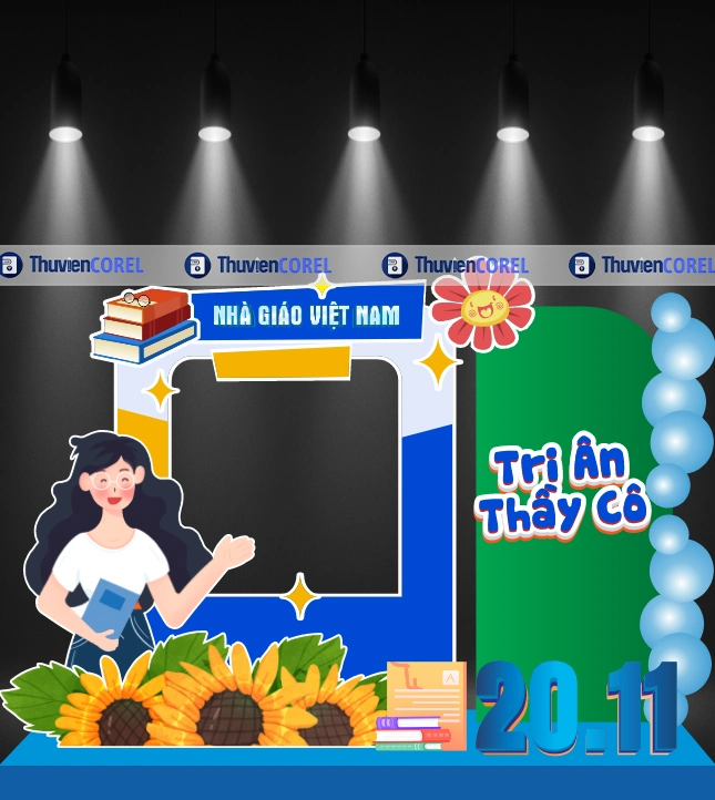 Backdrop Ngày Nhà Giáo Việt Nam 20/11 – Mẫu đẹp, chuẩn in, sang trọng