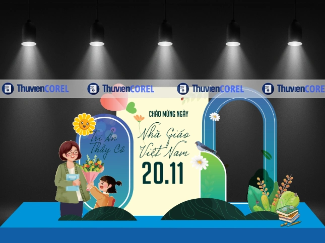 Backdrop chào mừng ngày Nhà giáo Việt Nam 20/11 – Sang trọng và ý nghĩa