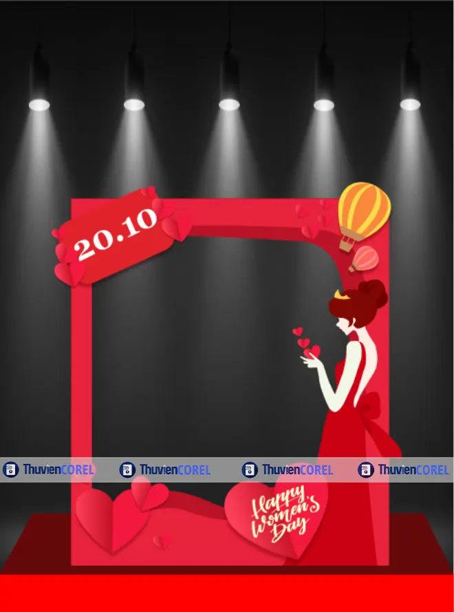 Backdrop check-in 20/10 – Tôn vinh vẻ đẹp phụ nữ Việt Nam
