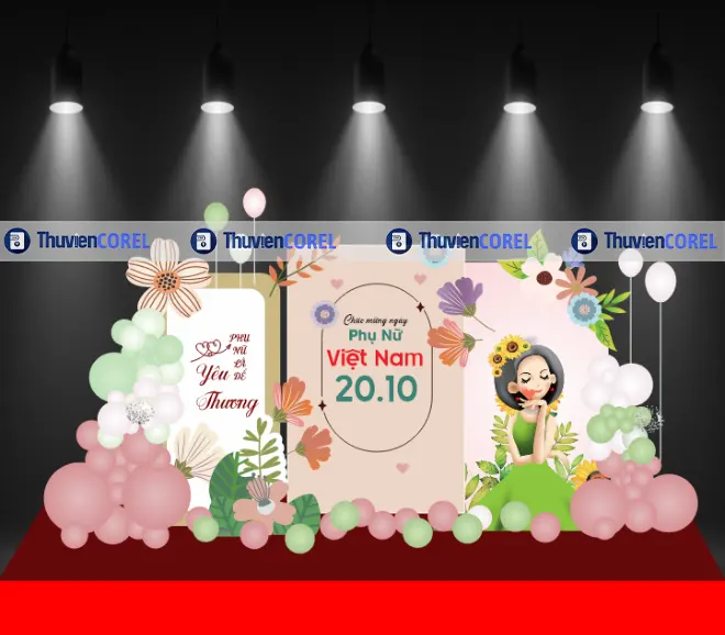 Phông nền 20/10 – Trang trí ấm áp cho Ngày Phụ Nữ Việt Nam