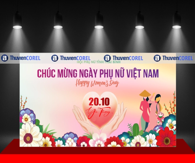 Backdrop ngày 20/10 đẹp – Không gian rực rỡ tôn vinh phụ nữ Việt Nam
