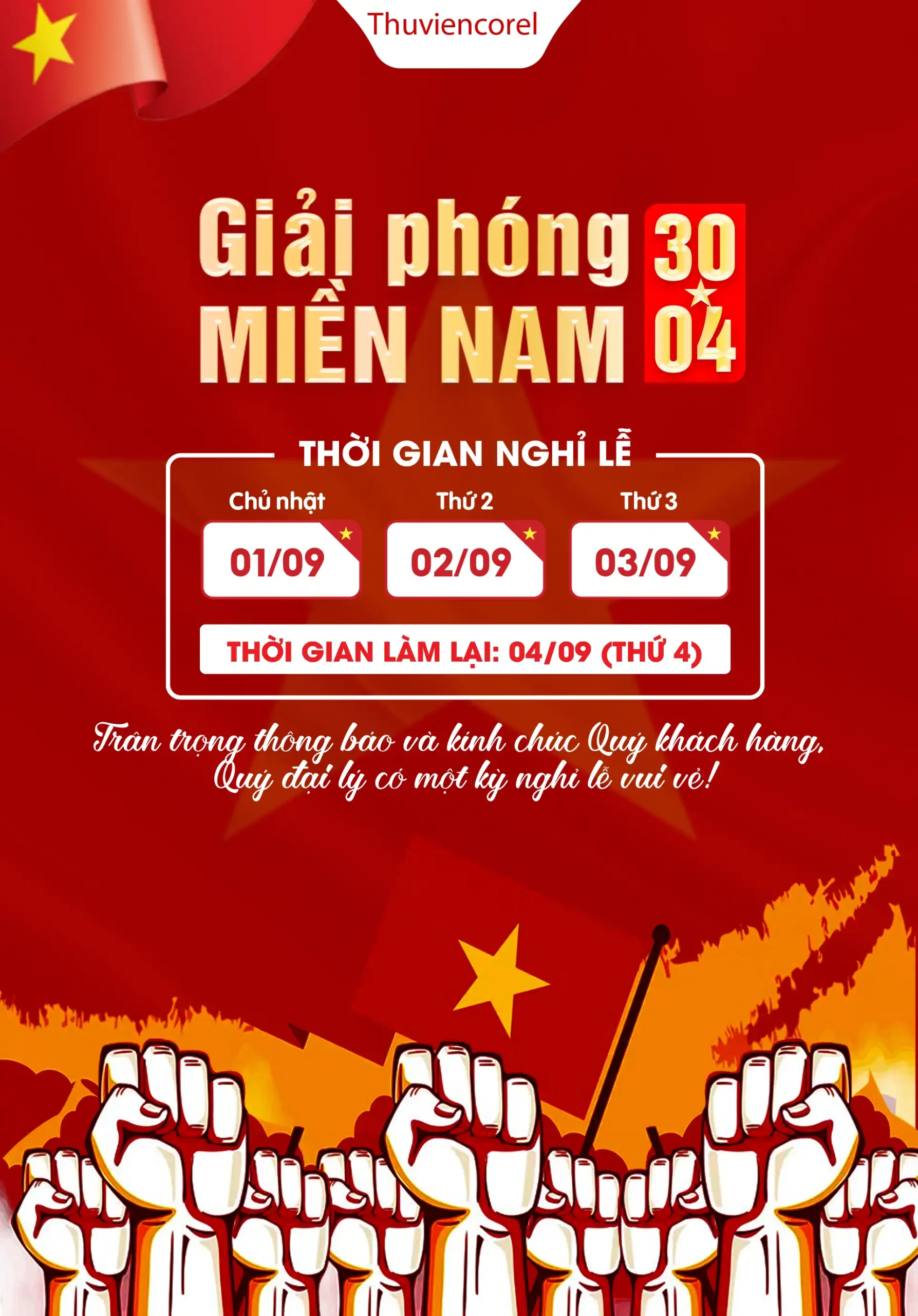 #5 Thông báo nghỉ lễ